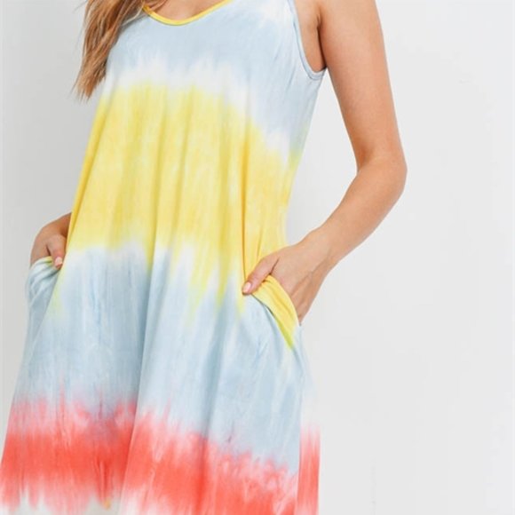 Rainbow Stripe midi Dress - Picture 2 of 14